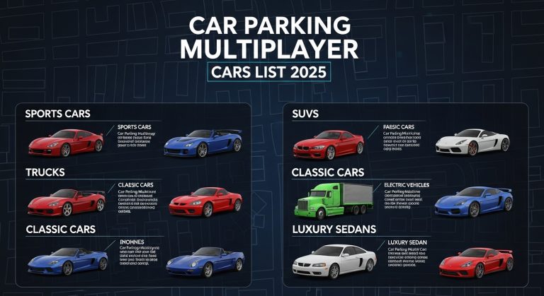 Car Parking Multiplayer Cars List 2025: All Vehicles and Categories Explained